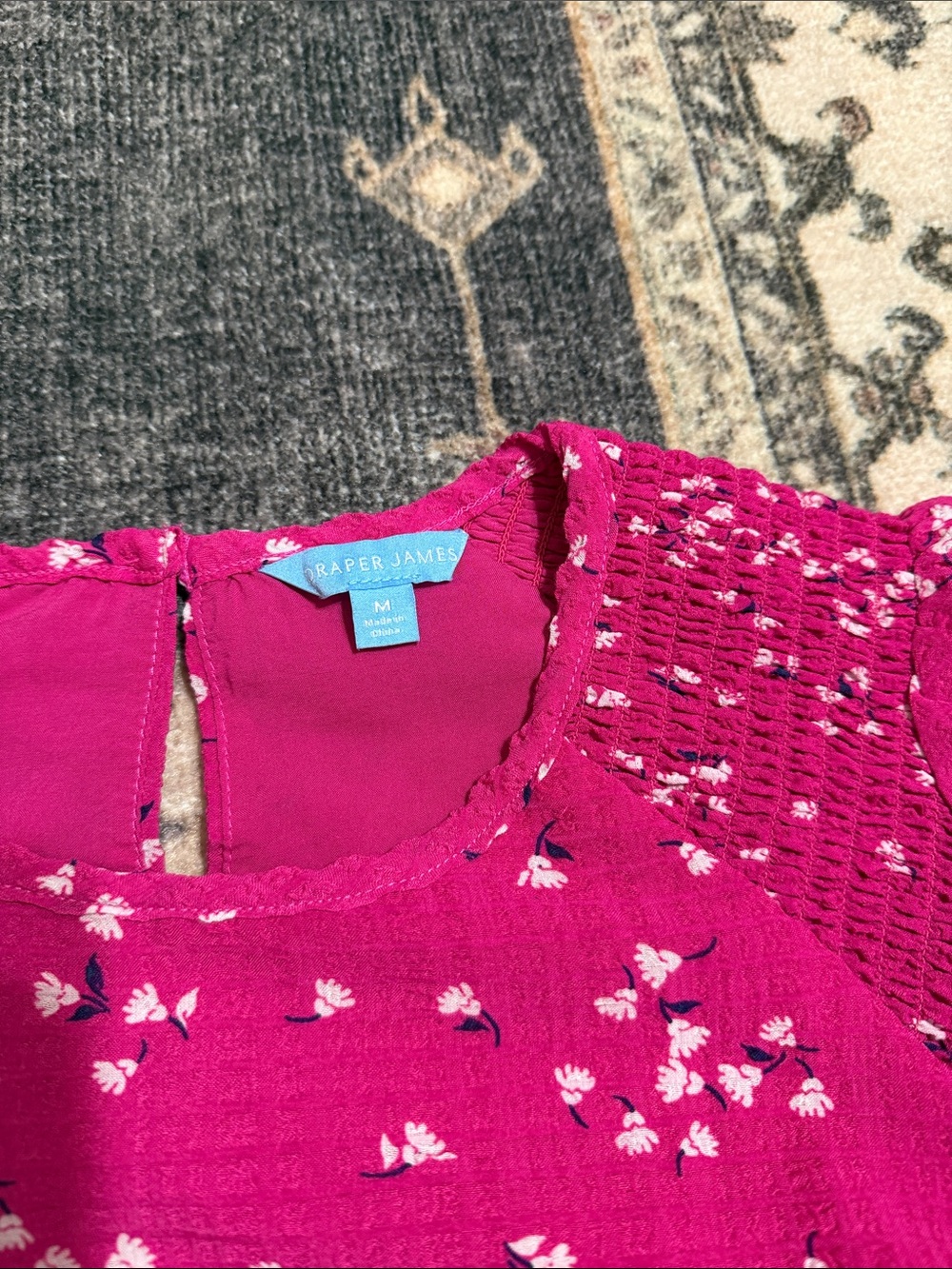 Draper James Pink Floral Top & Green Solid Short Sleeve Pack - Picture 5 of 7